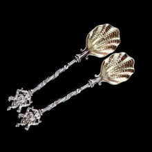 Load image into Gallery viewer, Antique Solid Silver Pair of Spoons, Salters Company - Smith, Nicholson &amp; Co 1858

