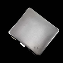 Load image into Gallery viewer, Antique Sterling Silver Guilloche Enamel Cigarette Case with Blue Sunburst Top - William Neale &amp; Son Ltd 1913
