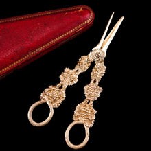 Load image into Gallery viewer, Antique Georgian Solid Silver Gilt Grape Shears/Scissors with Magnificent Vines - London 1830
