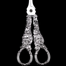 Load image into Gallery viewer, Magnificent Antique Georgian Solid Silver Grape Scissors/Shears with Figural Bacchanalia Masks - London c.1830
