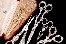 Load image into Gallery viewer, Antique Georgian Solid Silver Gilt Grape Shears/Scissors with Magnificent Vines - London 1830
