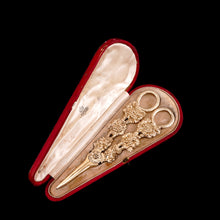 Load image into Gallery viewer, Antique Georgian Solid Silver Gilt Grape Shears/Scissors with Magnificent Vines - London 1830
