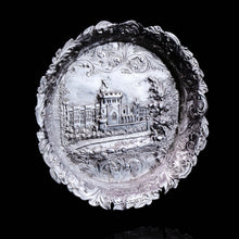 Load image into Gallery viewer, Antique Solid Sterling Silver &#39;Castle Top&#39; Dish/Pin Tray, Windsor Castle - Taylor &amp; Perry 1843
