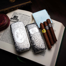 Load image into Gallery viewer, A Magnificent Victorian Solid Sterling Silver Cigar Cheroot Case - Nathaniel Mills 1841
