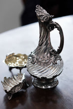 Load image into Gallery viewer, Antique French Solid Silver Ewer Glass Mounted, Rococo Shell Design - Lancon, Paris c.1880
