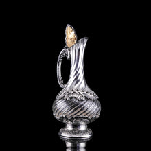 Load image into Gallery viewer, Antique French Solid Silver Ewer Glass Mounted, Rococo Shell Design - Lancon, Paris c.1880
