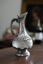 Load image into Gallery viewer, Antique French Solid Silver Ewer Glass Mounted, Rococo Shell Design - Lancon, Paris c.1880
