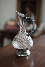 Load image into Gallery viewer, Antique French Solid Silver Ewer Glass Mounted, Rococo Shell Design - Lancon, Paris c.1880
