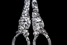 Load image into Gallery viewer, Magnificent Antique Georgian Solid Silver Grape Scissors/Shears with Figural Bacchanalia Masks - London c.1830
