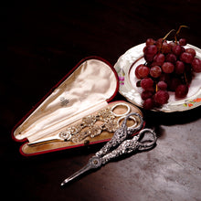Load image into Gallery viewer, Magnificent Antique Georgian Solid Silver Grape Scissors/Shears with Figural Bacchanalia Masks - London c.1830
