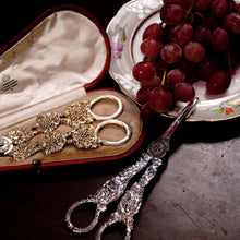 Load image into Gallery viewer, Antique Georgian Solid Silver Gilt Grape Shears/Scissors with Magnificent Vines - London 1830
