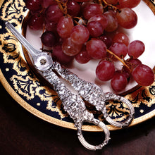Load image into Gallery viewer, Magnificent Antique Georgian Solid Silver Grape Scissors/Shears with Figural Bacchanalia Masks - London c.1830
