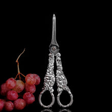 Load image into Gallery viewer, Magnificent Antique Georgian Solid Silver Grape Scissors/Shears with Figural Bacchanalia Masks - London c.1830
