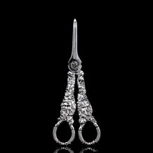 Load image into Gallery viewer, Magnificent Antique Georgian Solid Silver Grape Scissors/Shears with Figural Bacchanalia Masks - London c.1830
