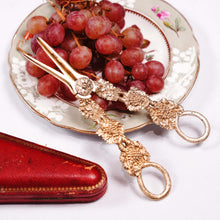 Load image into Gallery viewer, Antique Georgian Solid Silver Gilt Grape Shears/Scissors with Magnificent Vines - London 1830
