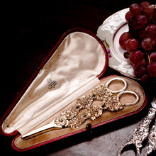 Load image into Gallery viewer, Antique Georgian Solid Silver Gilt Grape Shears/Scissors with Magnificent Vines - London 1830
