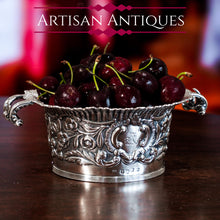 Load image into Gallery viewer, Antique Georgian Solid Silver Irish Bowl with Gorgeous Irish Chasing - Robert W Smith 1832
