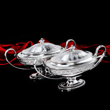 Load image into Gallery viewer, Antique Georgian Solid Silver Pair of Tureens in Neoclassical Style - Benjamin Laver 1782
