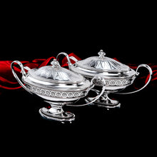 Load image into Gallery viewer, Antique Georgian Solid Silver Pair of Tureens in Neoclassical Style - Benjamin Laver 1782
