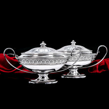 Load image into Gallery viewer, Antique Georgian Solid Silver Pair of Tureens in Neoclassical Style - Benjamin Laver 1782
