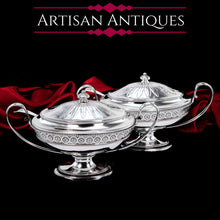 Load image into Gallery viewer, Antique Georgian Solid Silver Pair of Tureens in Neoclassical Style - Benjamin Laver 1782
