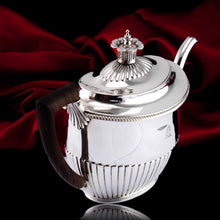 Load image into Gallery viewer, Antique Georgian Solid Silver Teapot with Coronet-like Finial - Daniel Pontifex London 1798
