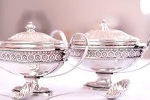 Load image into Gallery viewer, Antique Georgian Solid Silver Pair of Tureens in Neoclassical Style - Benjamin Laver 1782
