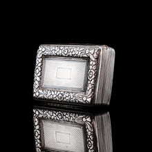 Load image into Gallery viewer, Antique Georgian Silver Snuff Box with Floral Border - Thomas Wilkes Barker 1824
