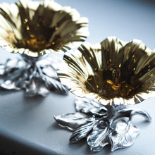 Load image into Gallery viewer, Antique Solid Silver Salt Cellars Naturalistic Flower Design - William Bateman 1832
