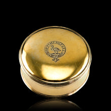 Load image into Gallery viewer, Antique Solid Silver Gilt Circular Tobacco Snuff Box - 18th Century
