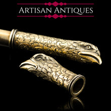 Load image into Gallery viewer, Antique Solid Silver Gilt Eagle&#39;s Head Etui Needle Case - 19th c.
