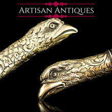 Load image into Gallery viewer, Antique Solid Silver Gilt Eagle&#39;s Head Etui Needle Case - 19th c.
