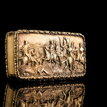 Load image into Gallery viewer, Antique Georgian Silver Gilt Snuff Box Battle Scene Top - John Bettridge 1829
