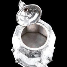Load image into Gallery viewer, Rare Antique Solid Silver Victorian Tea Set, 3 Piece Gothic Design - Elkington 1853
