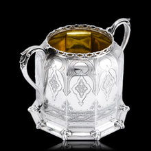 Load image into Gallery viewer, Rare Antique Solid Silver Victorian Tea Set, 3 Piece Gothic Design - Elkington 1853
