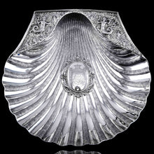 Load image into Gallery viewer, A Spectacular &amp; Huge Antique Victorian Solid Silver Shell Basin Dish / Bowl (40cm+) - Hunt &amp; Roskell, London 1846
