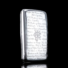 Load image into Gallery viewer, Antique Solid Silver Cigar Case with Indian Army Military Interest Records Hand Engraved - c.1890
