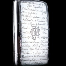 Load image into Gallery viewer, Antique Solid Silver Cigar Case with Indian Army Military Interest Records Hand Engraved - c.1890

