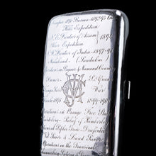 Load image into Gallery viewer, Antique Solid Silver Cigar Case with Indian Army Military Interest Records Hand Engraved - c.1890
