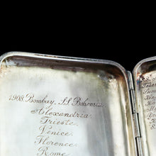 Load image into Gallery viewer, Antique Solid Silver Cigar Case with Indian Army Military Interest Records Hand Engraved - c.1890
