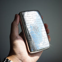 Load image into Gallery viewer, Antique Solid Silver Cigar Case with Indian Army Military Interest Records Hand Engraved - c.1890
