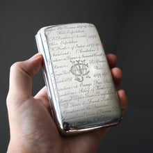 Load image into Gallery viewer, Antique Solid Silver Cigar Case with Indian Army Military Interest Records Hand Engraved - c.1890
