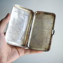 Load image into Gallery viewer, Antique Solid Silver Cigar Case with Indian Army Military Interest Records Hand Engraved - c.1890
