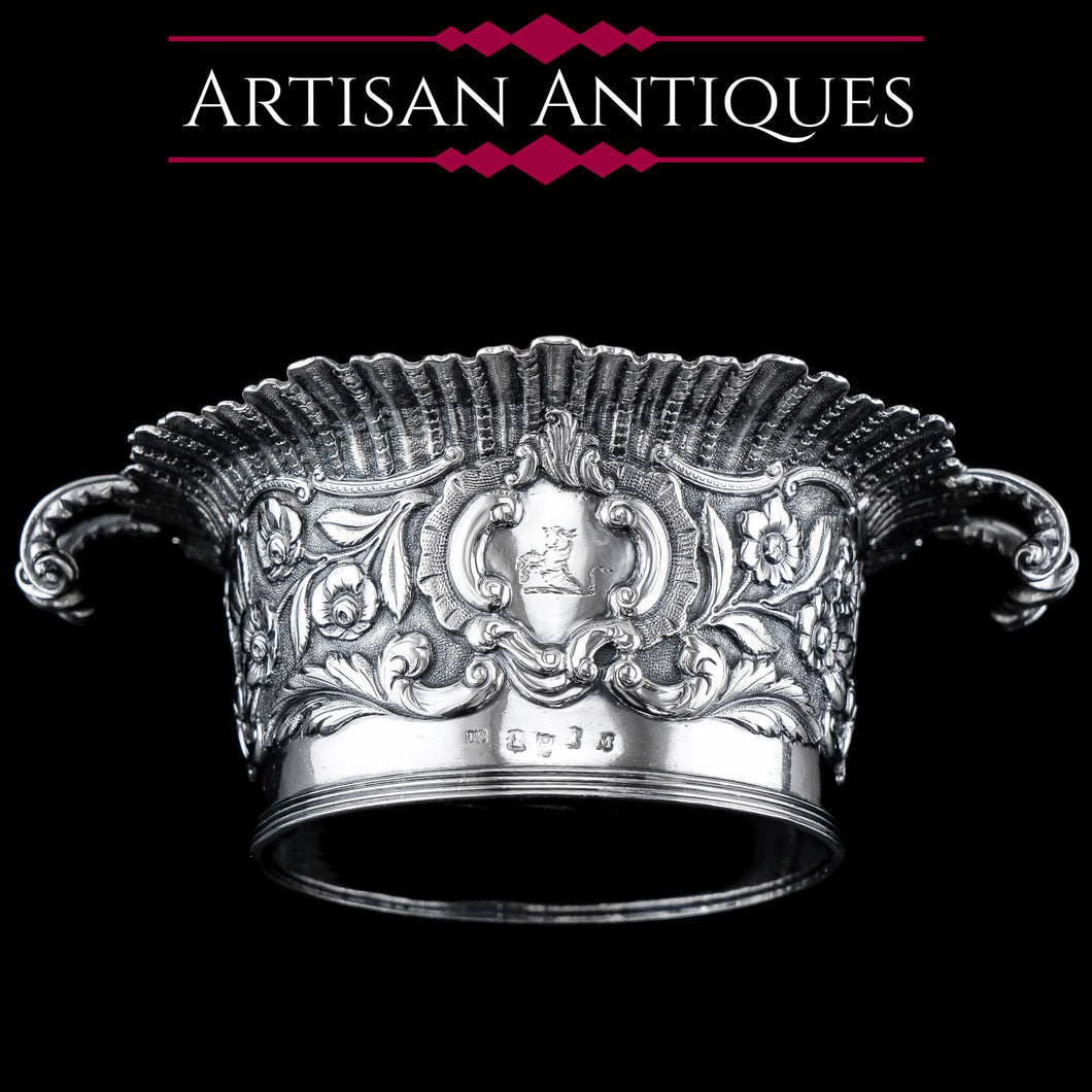 Antique Georgian Solid Silver Irish Bowl with Gorgeous Irish Chasing - Robert W Smith 1832
