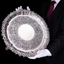 Load image into Gallery viewer, A Magnificent Large (47cm) Georgian Solid Silver Irish Salver / Tray with Beautiful High Lion Feet - Robert W Smith 1831
