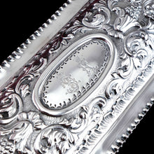 Load image into Gallery viewer, Giant Antique Edwardian Solid Silver Jewellery Box with Profuse Chased Decorations - Mappin &amp; Webb Ltd 1901
