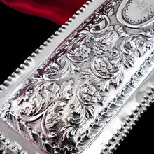 Load image into Gallery viewer, Giant Antique Edwardian Solid Silver Jewellery Box with Profuse Chased Decorations - Mappin &amp; Webb Ltd 1901
