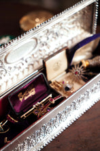 Load image into Gallery viewer, Giant Antique Edwardian Solid Silver Jewellery Box with Profuse Chased Decorations - Mappin &amp; Webb Ltd 1901
