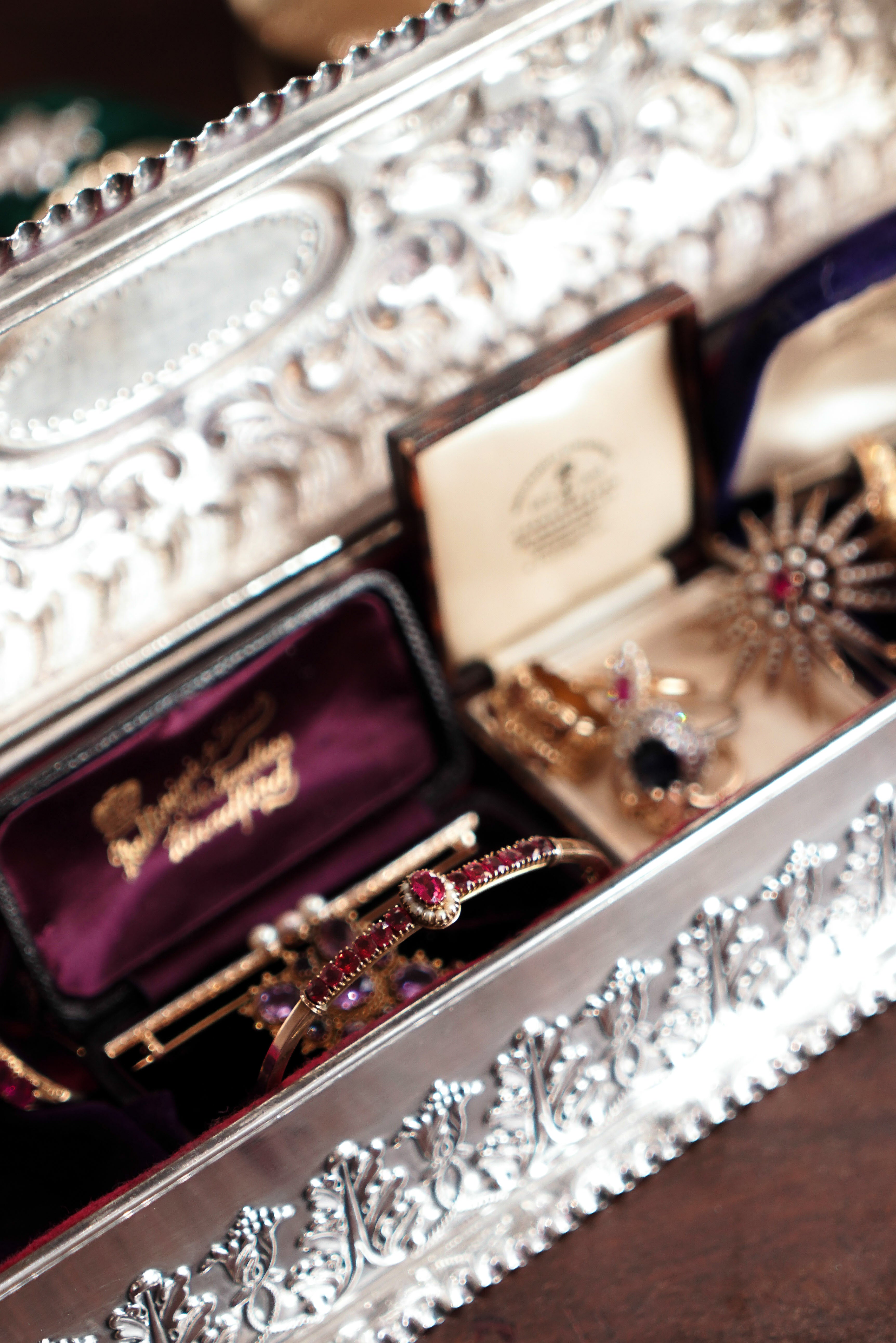 Giant Antique Edwardian Solid Silver Jewellery Box with