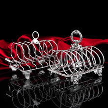 Load image into Gallery viewer, Antique Georgian Solid Silver Toast Rack in Neoclassical Design - Rebecca Emes &amp; Edward Barnard 1809
